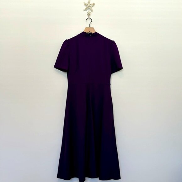 EUC Maggy London Tie-Neck Fit & Flare Dress | Purple | Size: 8 - Picture 6 of 8